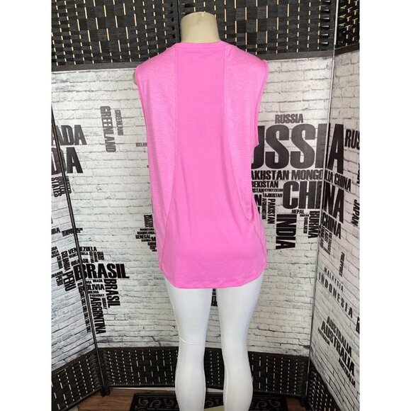 Avia Plus XL Pink Heather Crew Neck Moisture Wicking Muscle Tank Top - Picture 3 of 5